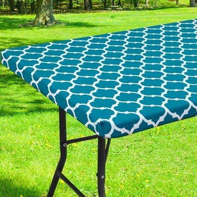 Smiry Rectangle Picnic Table Cover, 96''x30'' (Rectangular), Turquoise