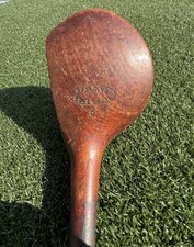 Antique Spalding Gold Medal No 5 Hickory Shaft Wood Brass Sole Golf Club