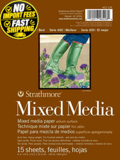 Strathmore 400 Series Tape Bound Mixed Media Pad, 140 lb. 6 x 8 inches, White