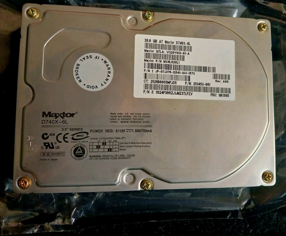 Maxtor D740X-6L 40GB UDMA/133 7200RPM 2MB IDE Hard Drive - Image 2 of 2