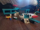 #966 Fisher Price Little People Play Family Airport 1972  with Airplane Vintage