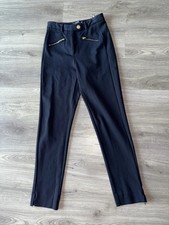 M&S The Mia Slim Trousers Navy Size 8 Long
