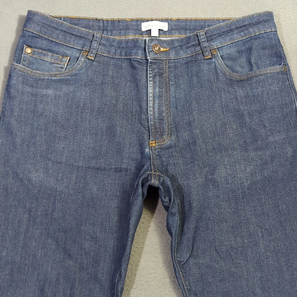 Jeans masculino Peter Millar 36x29 azul piloto moinho denim 5 bolsos reto - Imagem 2 de 4