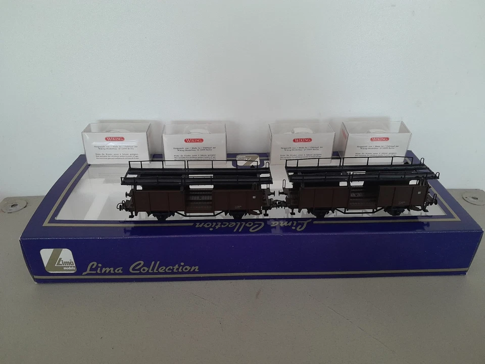 Lima L149925-1 DB III Autotransportwg. m.4 WIKING VW Käfer #830 H0/DC-OVP,C8-neu - Bild 4 von 4