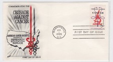TurtlesTradingPost-&nbsp;Crusade Against Cancer #1263- 1965- FDC Fleetwood Cachet