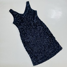 PrettyGuide Women’s Xl Navy Blue Sequin Sleeveless Cocktail Dress V Neck Party