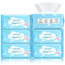 Baby Wipes, Large Dry Wipes for Baby, Unscented, Sensitive Skin, Wet and Dry Use
