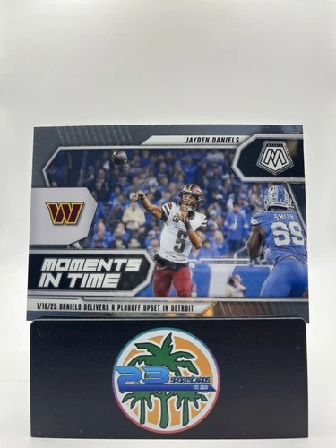2025 Panini Mosaic #16 Jayden Daniels Moments In Time INSERT COMMANDERS