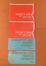 Two 1976 Datsun 280Z Owners Manuals Model S30 Series and Service Booklets 