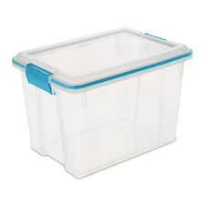 Sterilite Small Storage Bin, 20 Quart Clear Weather-Resistant Plastic Storage Co