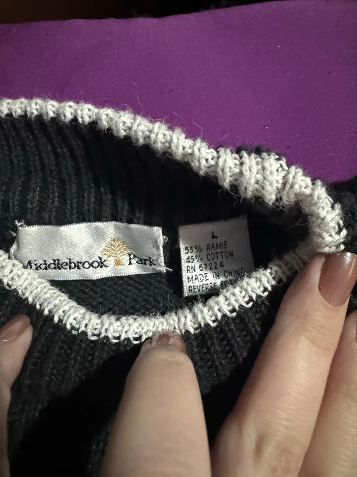 Middlebroom Park 复古 80 年代针织女式毛衣 L 码 — 第 3/4 张图片