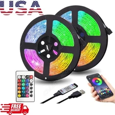 5M RGB 5050 LED Strip Lights Waterproof 5V USB Double Row 300 LEDs Light Tape