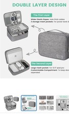 Electronics Organizer Travel Case, Water Resistant Cable Organizer Bag for Trave