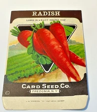 2627.17 ~ 1930’s Vintage Scarlet Radish Seed ~ Card Seed Co- Fredonia N.Y. NOS!