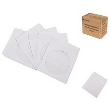 1000 Pack White CD Sleeves with 4-Inch Window Flap Heavyweight 100g