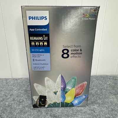 PHILIPS - 50 C9 Christmas Lights - UL Listed - Bluetooth - 32.6 ft (9.9 m)