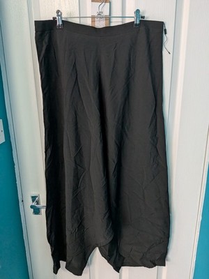 massimo dutti Damen Hose weites Bein fließend Seidenmischung