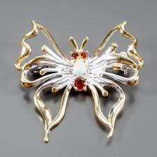 Handmade Natural Opal Brooch 925 Sterling Silver  /NB31561