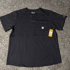 Carhartt Scrubs XL Black Work Shirt Short Sleeve Pocket