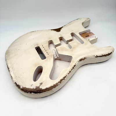 MJT Stratocaster Body Alder Relic Nitro Olympic White mjt6617