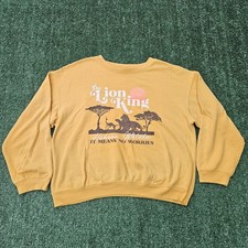 Disney The Lion King Sweatshirt Youth XXL Yellow Hakuna Matata Crewneck Movie