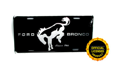 Licensed FORD BRONCO EMBLEM EMBOSSED OFFICIAL METAL CAR NOVELTY LICENSE PLATE