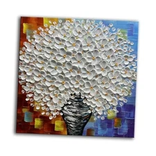 - 3D Thick Canvas Wall Art Hand-Painted Minimalism Abstract 24"L x 24"W YS002A