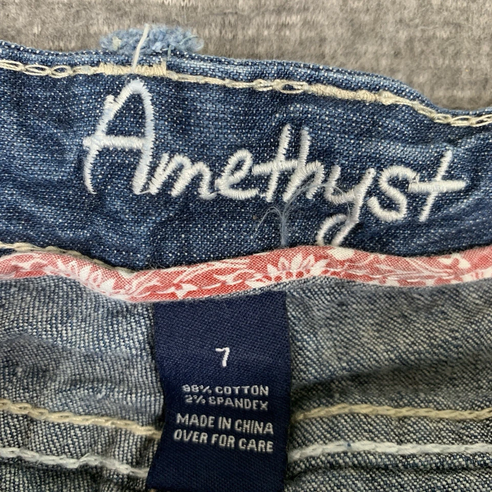 Amethyst Micro Mini Denim Jean Shorts Women’s 7 Low Rise Hot Y2K Beach Rave - Image 4 of 4