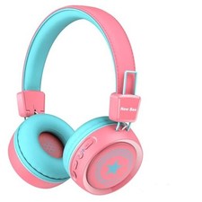 Kids Headphones Wired for School with Microphone KH20 HD Stereo Safe Pink