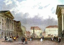Karlsruhe. Carlsruhe, um 1845, nach altem Stich - für Rahmen 30 cm x 40 cm