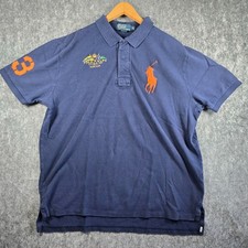 POLO RALPH LAUREN MENS BLUE BIG PONY SHIRT YACHT CLUB 100 COTTON XL EXTRA LARGE