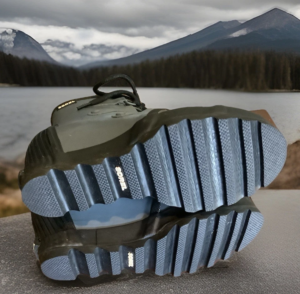 Sorel Joan Botas de Lluvia Mujer Talla 9 Gris Goma Impermeable Oculto Cuña Botín Foto 4 de 4