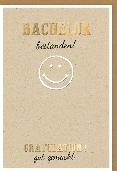 Bachelor - GlüCkwunschkarte Im Format 11,5 X 17 Cm Mit Umschlag - Smiley LäCheln-image