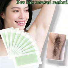 10PCS Hair Removal Paper Double Sided Cold Wax Strips Body Depilatory Patch Skin