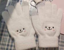 Cute fleece women's gloves