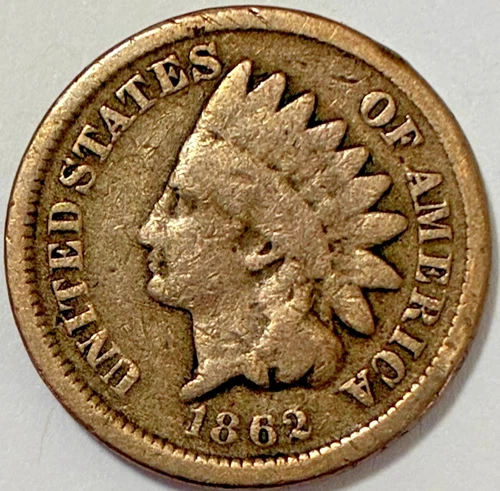 1862-P Indian Head Cent — photo from the most recent tracked eBay sale