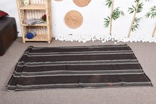 Decorative Rug, Black Floral Paisley 4x5 ft