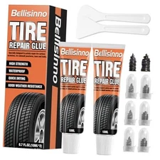 Tire Repair Glue, Sidewall Rubber Cement Kit, Two Sizes Nail, Suitable for 