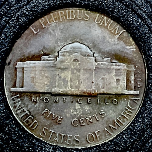 1948 D Improper Alloy Mix Black Beauty Jefferson Nickel Uncirculated Mint State - Picture 2 of 2