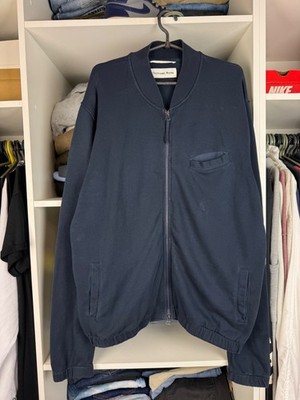 Universal Works Navy K Track Top Zip Jacket Sweater 100% Cotton Mens Size XL