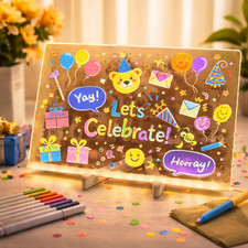 LED Acrylic Drawing Board LED Light Up Writing Board USB Erasable Message Sign