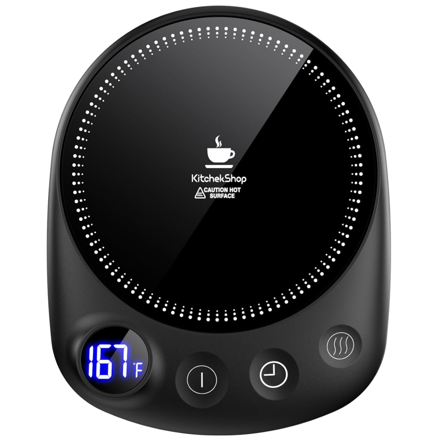 Compact Black Electric Coffee Mug Warmer with Auto Shut Off