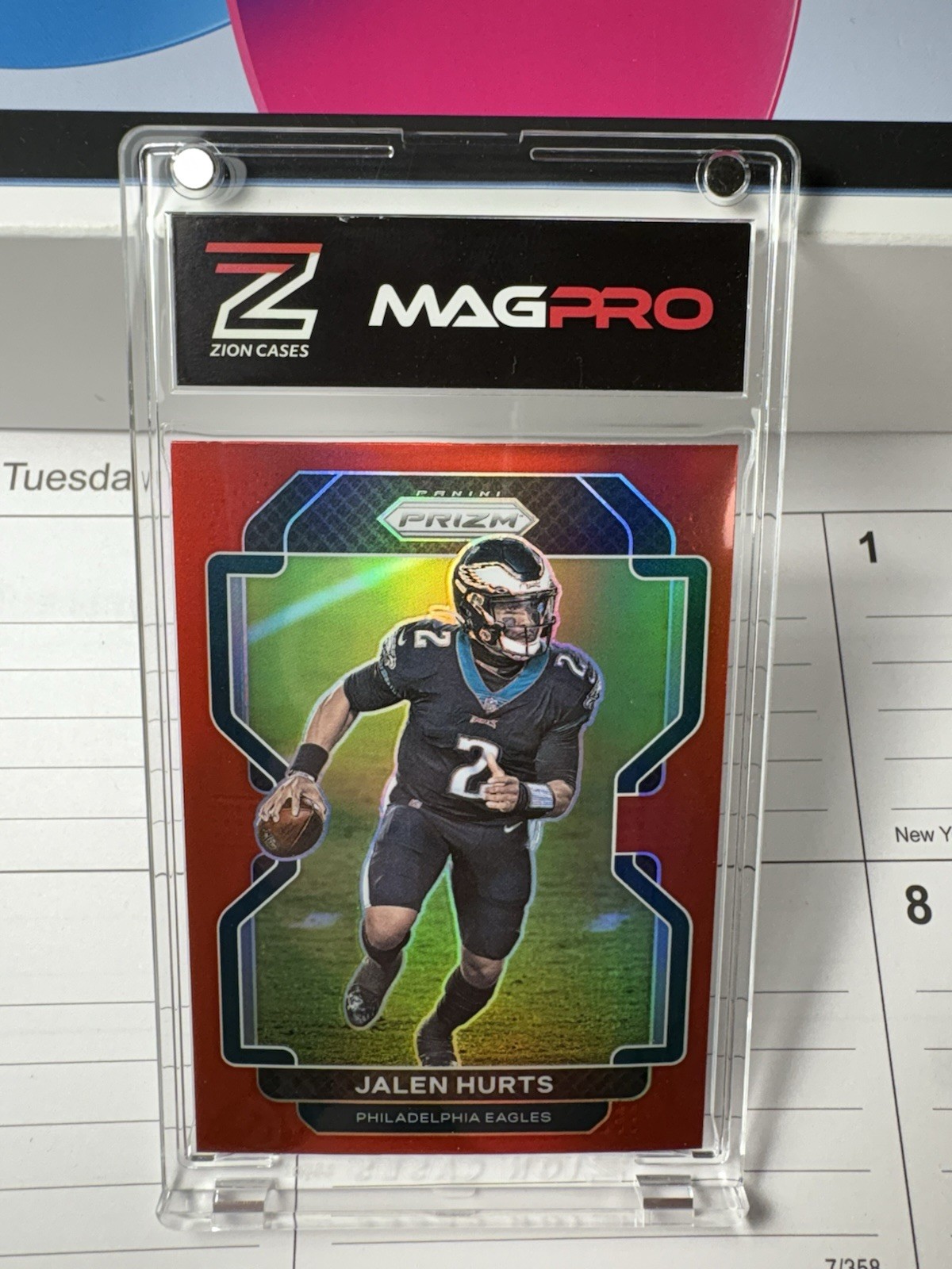 Jalen Hurts Panini Prizm 2021 Retail Red Case Hit SSP Rumored /7 Or Less #221