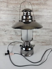 Modern Electric operated Petromax Style Lantern Lamp  Silver Color Rare. 