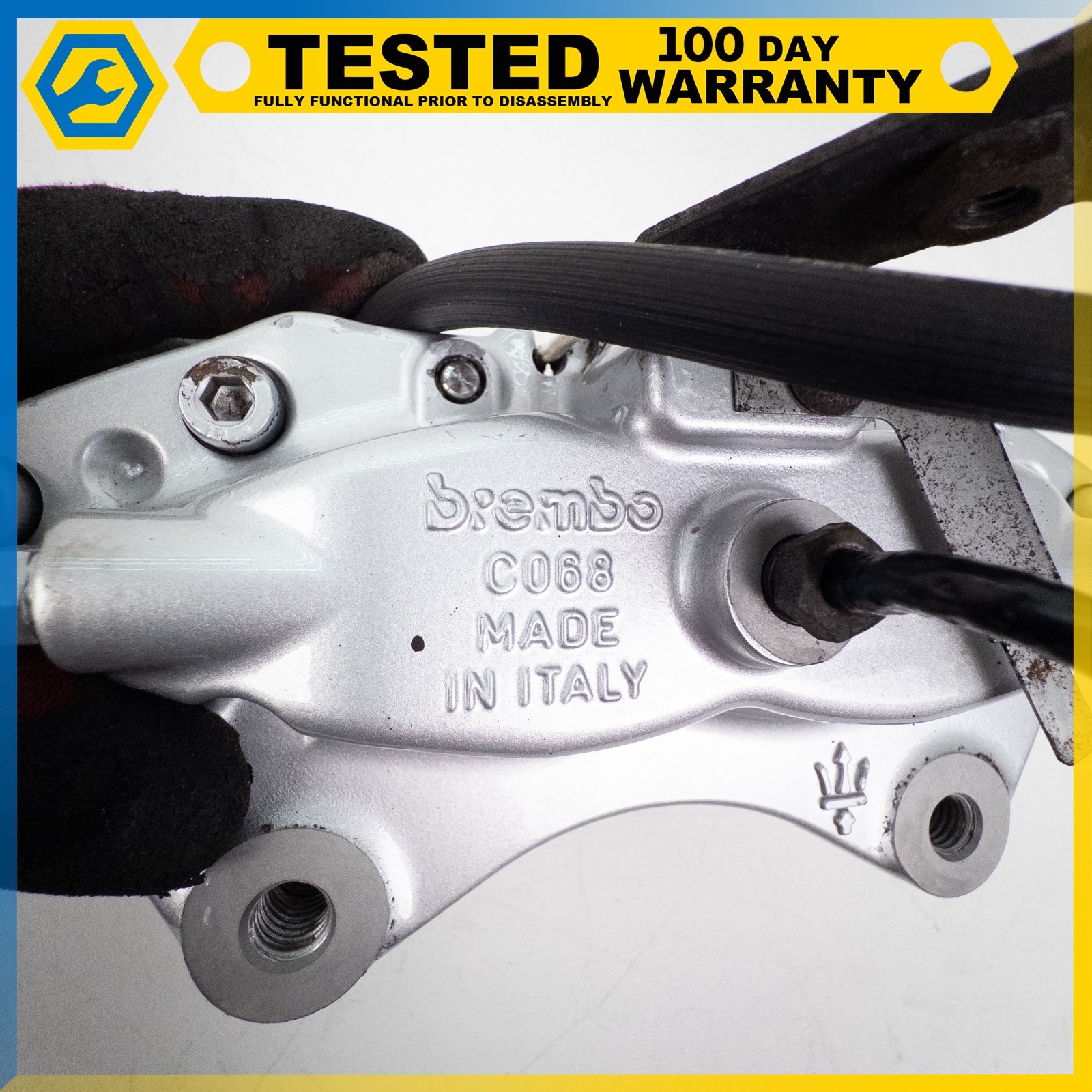 14-19 MASERATI QUATTROPORTE GHIBLI REAR LEFT SIDE BRAKE CALIPER SILVER OEM