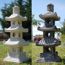 Steinlampe Laterne 3 stöckig Höhe 65cm Gartenlampe Japanlampe Pagode Asialampe