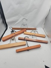 Vintage Lot Of Wooden Clamp Pants Skirt Hangers Lot Of 5