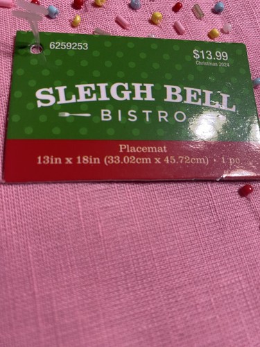 Sleigh Bell Bistro Pink Linen Blend Rainbow Beaded Placemats 13” X 18” (2 Piece) - Picture 4 of 8