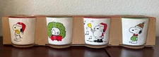 4 Rae Dunn x Peanuts Chirstmas Snoopy 3" x 3 ½” Double Sided Ramekins Bowls NIP!