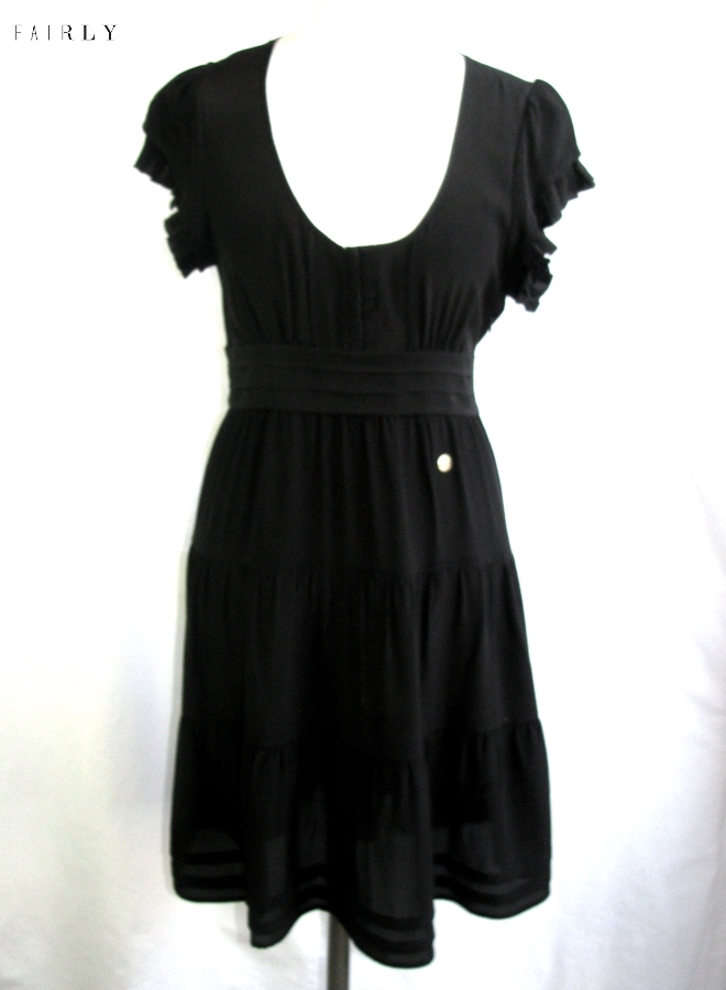 Robe élégante Fairly - Made In Italy, Taille 40, Noir, Neuve Sans étiquettes